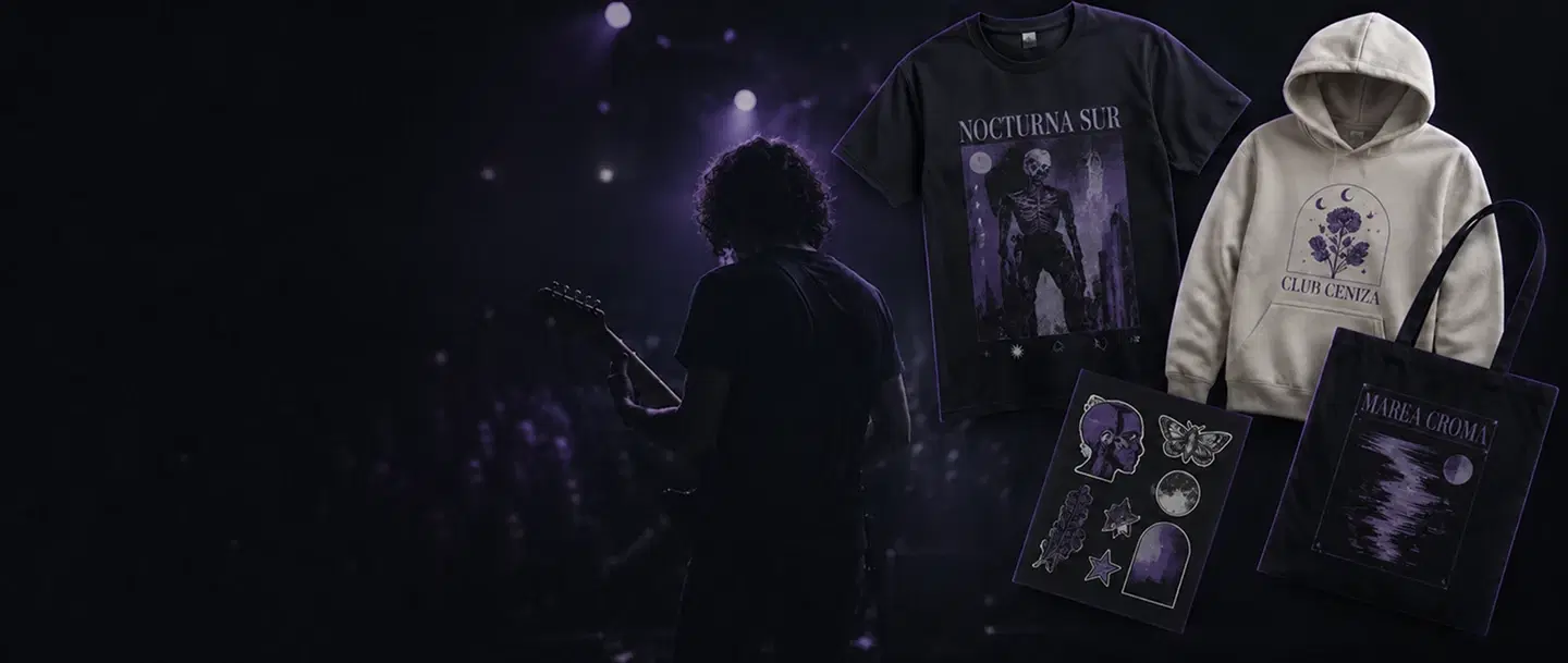 Someone wearing an official merch t-shirt at a concert