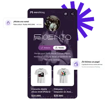 A merchandise store shown on a phone